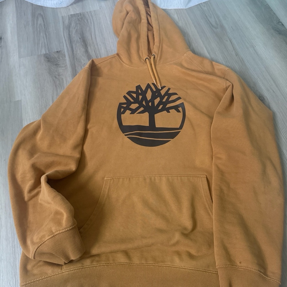 Timberland Men's Hooded Sweatshirt - Caramel Brown with Black Logo